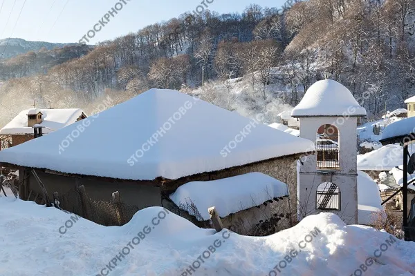 Снимка на село Делчево през зимата