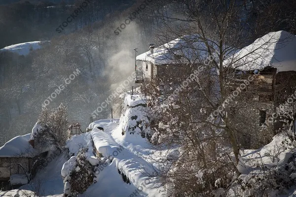 Снимка на село Делчево през зимата