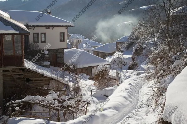 Снимка на село Делчево през зимата